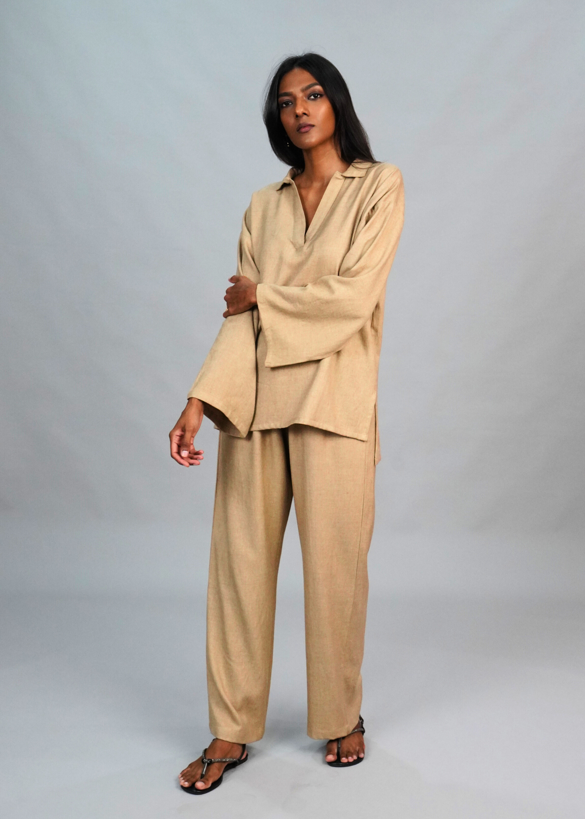 Travel Coord Set - Camel Wool