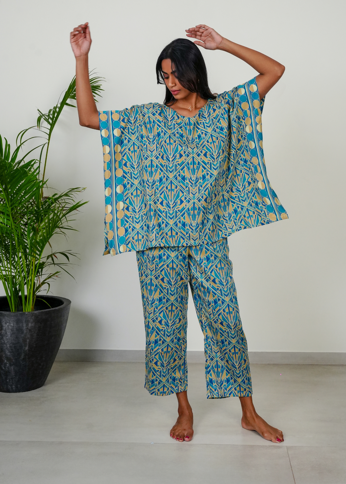 Tina Tunic Set - Blue Empire