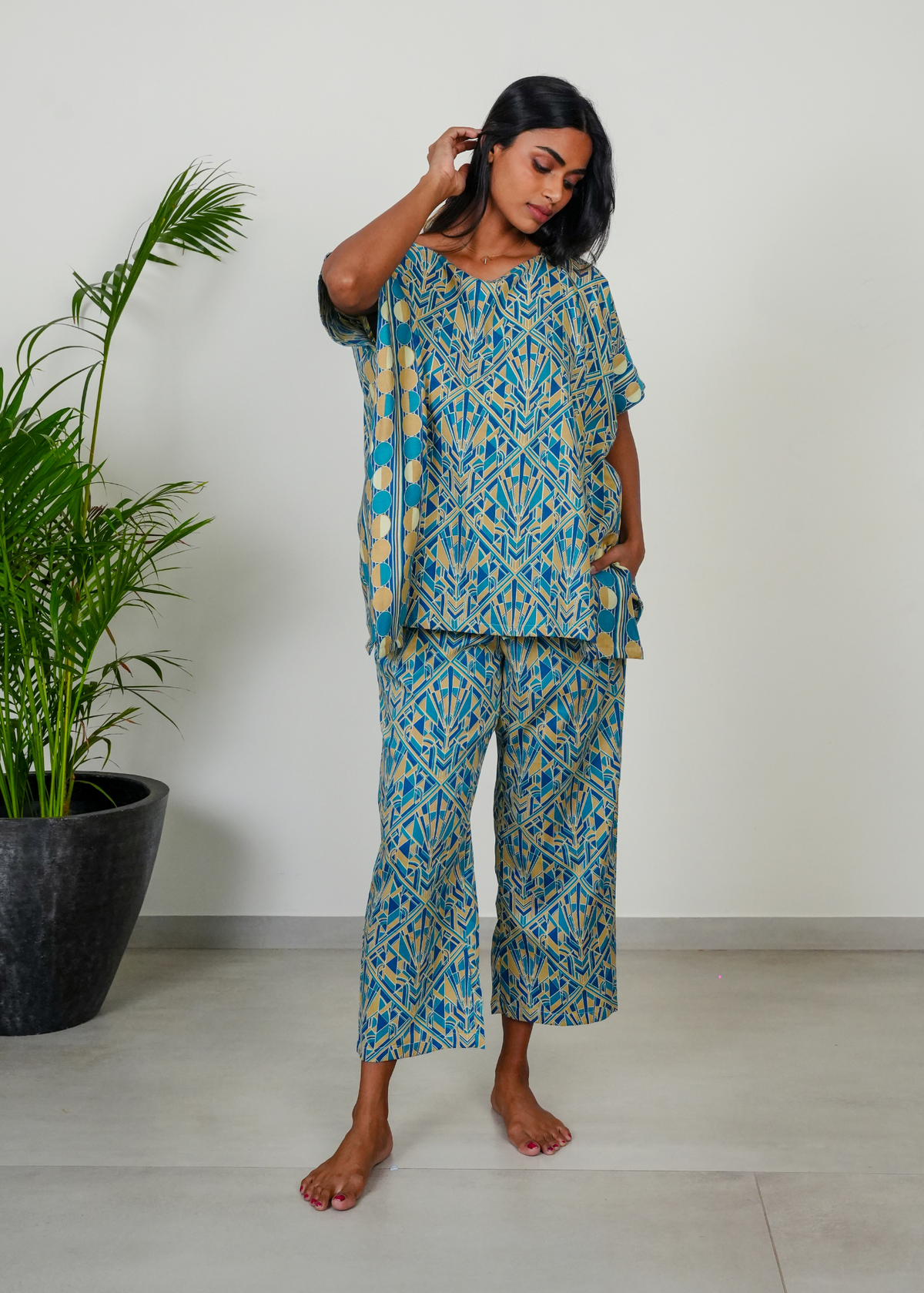 Tina Tunic Set - Blue Empire