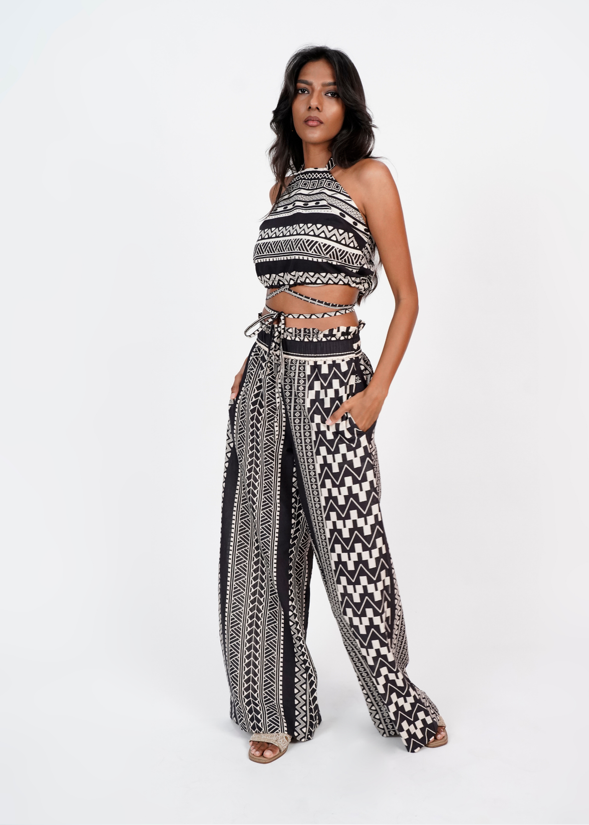 Halter Top Pant Set - Nomad Stripes