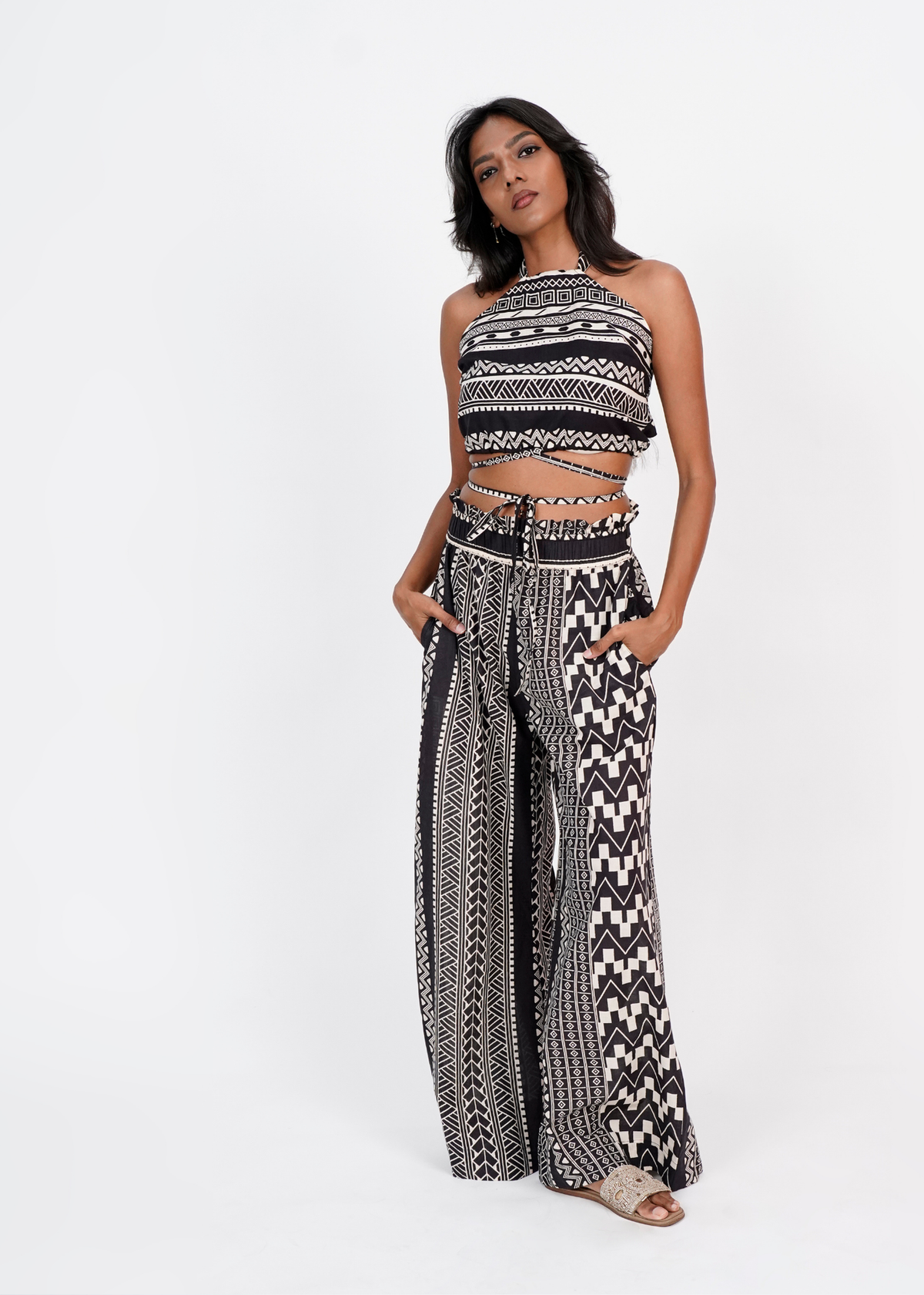 Halter Top Pant Set - Nomad Stripes