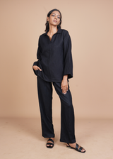 Travel Coord Set - Black Wool