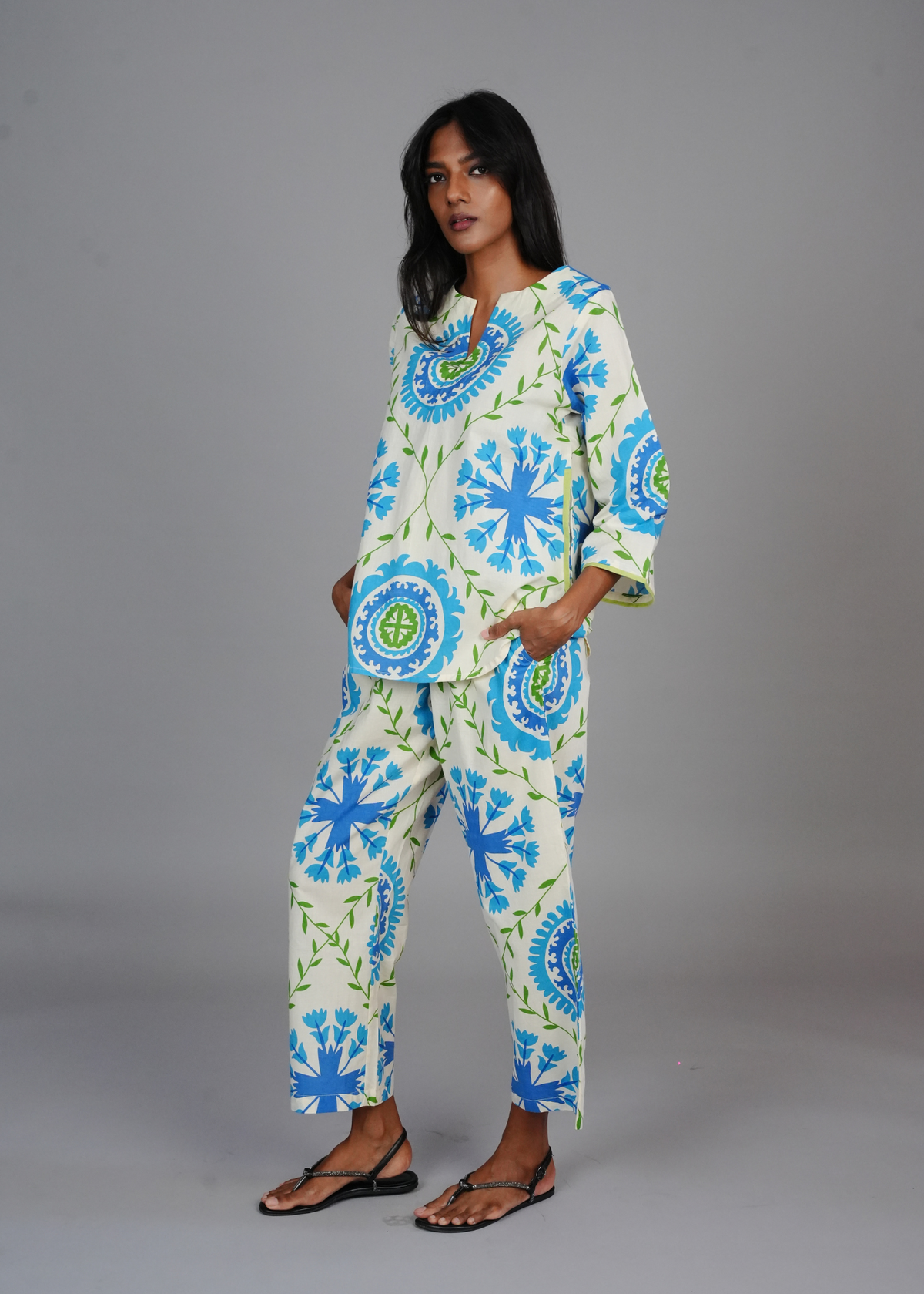 Radha Tunic Set - Floral Suzek