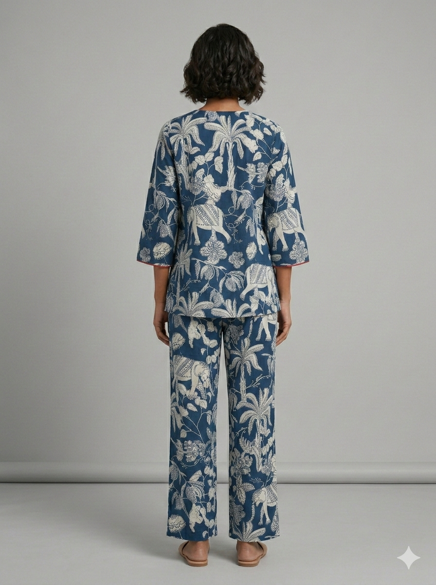 Radha Tunic Set - Blue Jungle Boogie