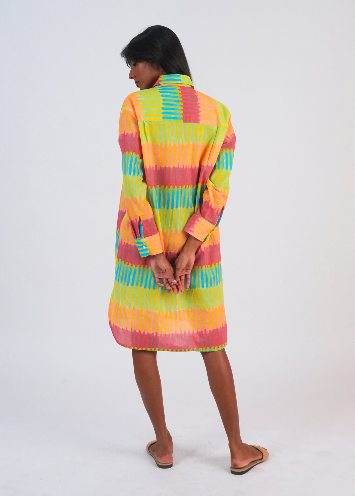Shirt Dress - Broken Stripes