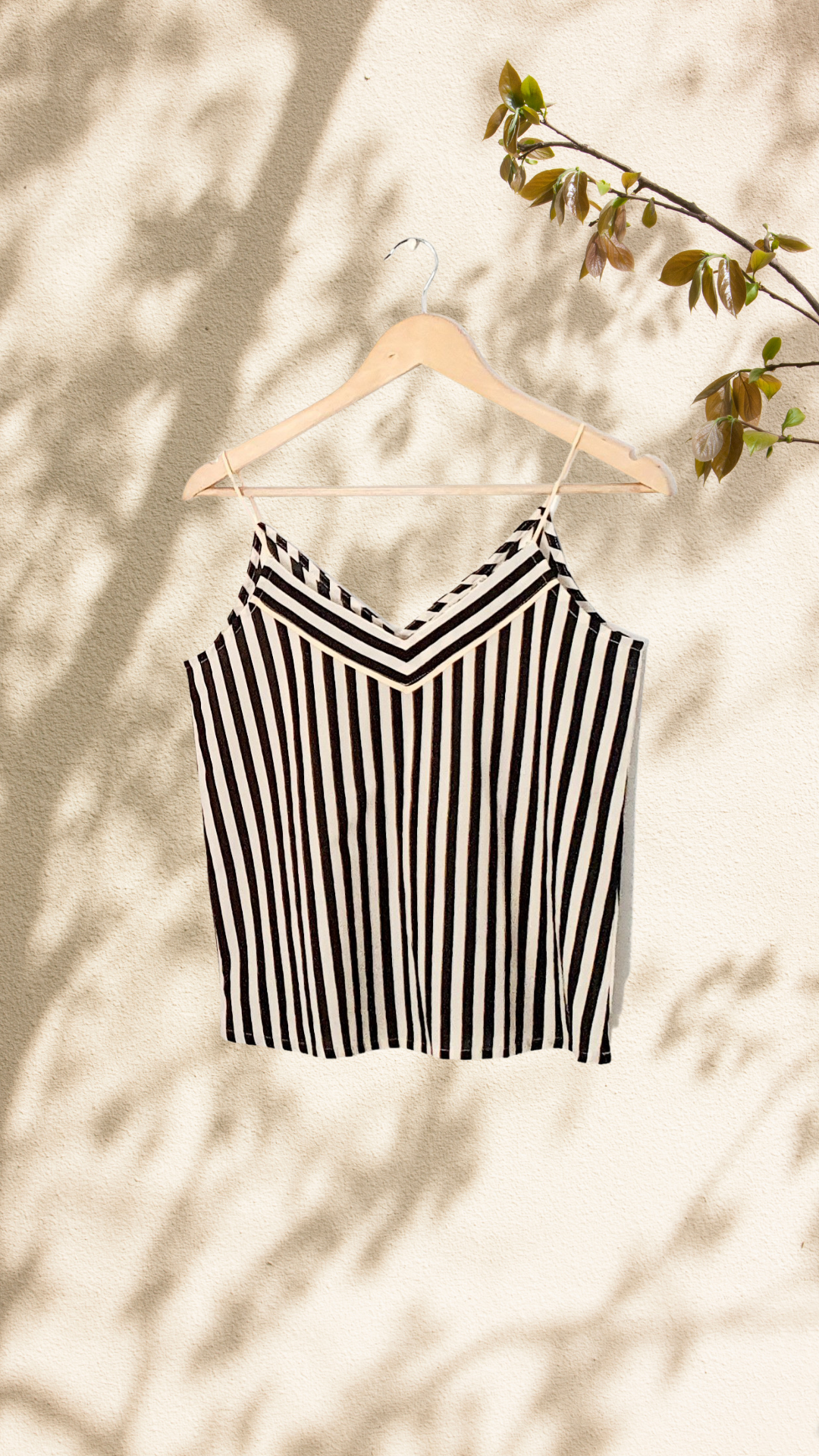 Lux bw stripes chhaya tank tops for women