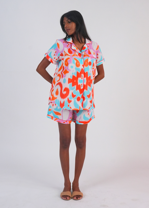 Ela Shorts Set - Sea Glass Ikat