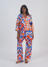 Ela PJ set - Ocean Blue Ikat
