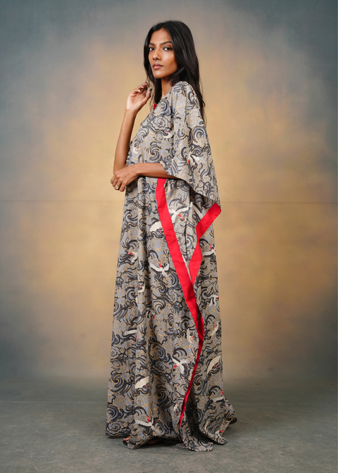 Surya Caftan - Crayon Cranes