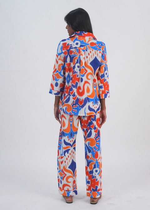 Ela PJ set - Ocean Blue Ikat