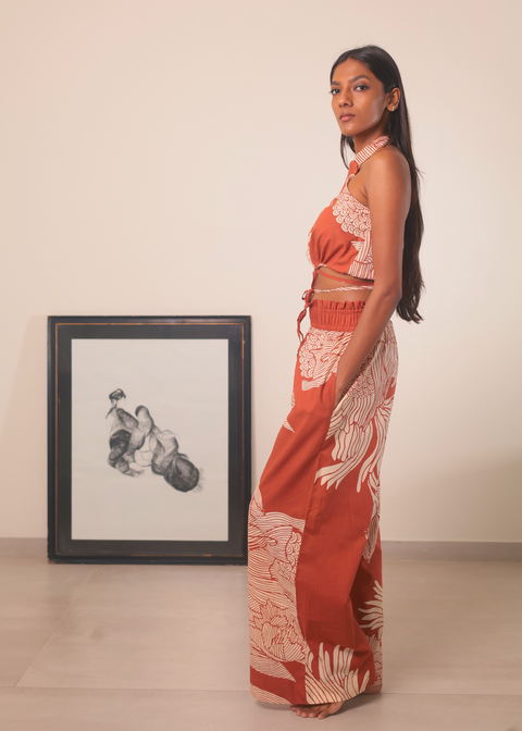 Halter Crop Top - Terracotta Satori