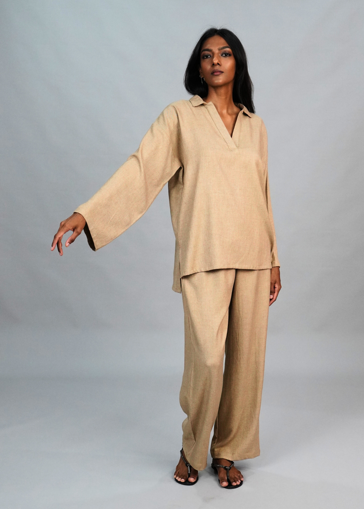 Travel Coord Set - Camel Wool