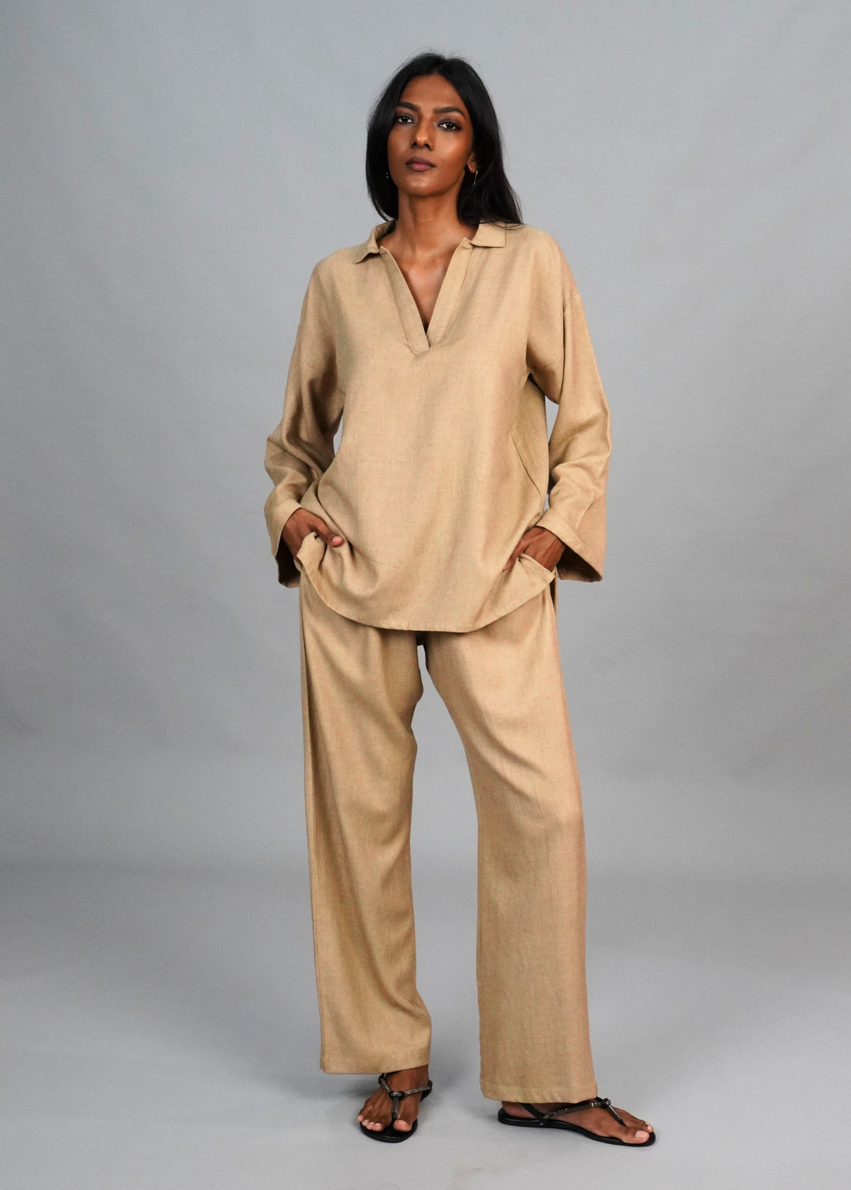 Travel Coord Set - Camel Wool