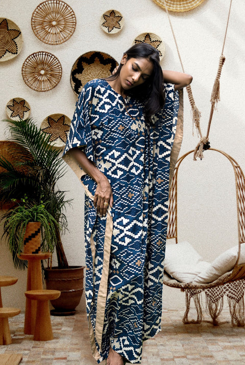 Surya Caftan - Blue Matrix