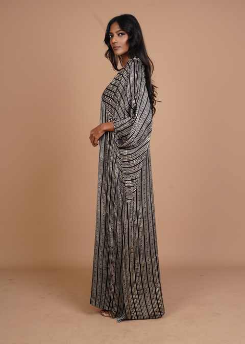 Hamsa Caftan Dress - Black Stratus