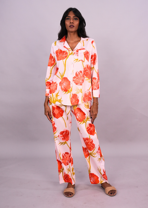 Ela PJ set - Blush Anemones