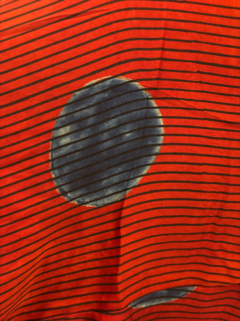 Chandrika Kaftan - Red Blue Striped Polka