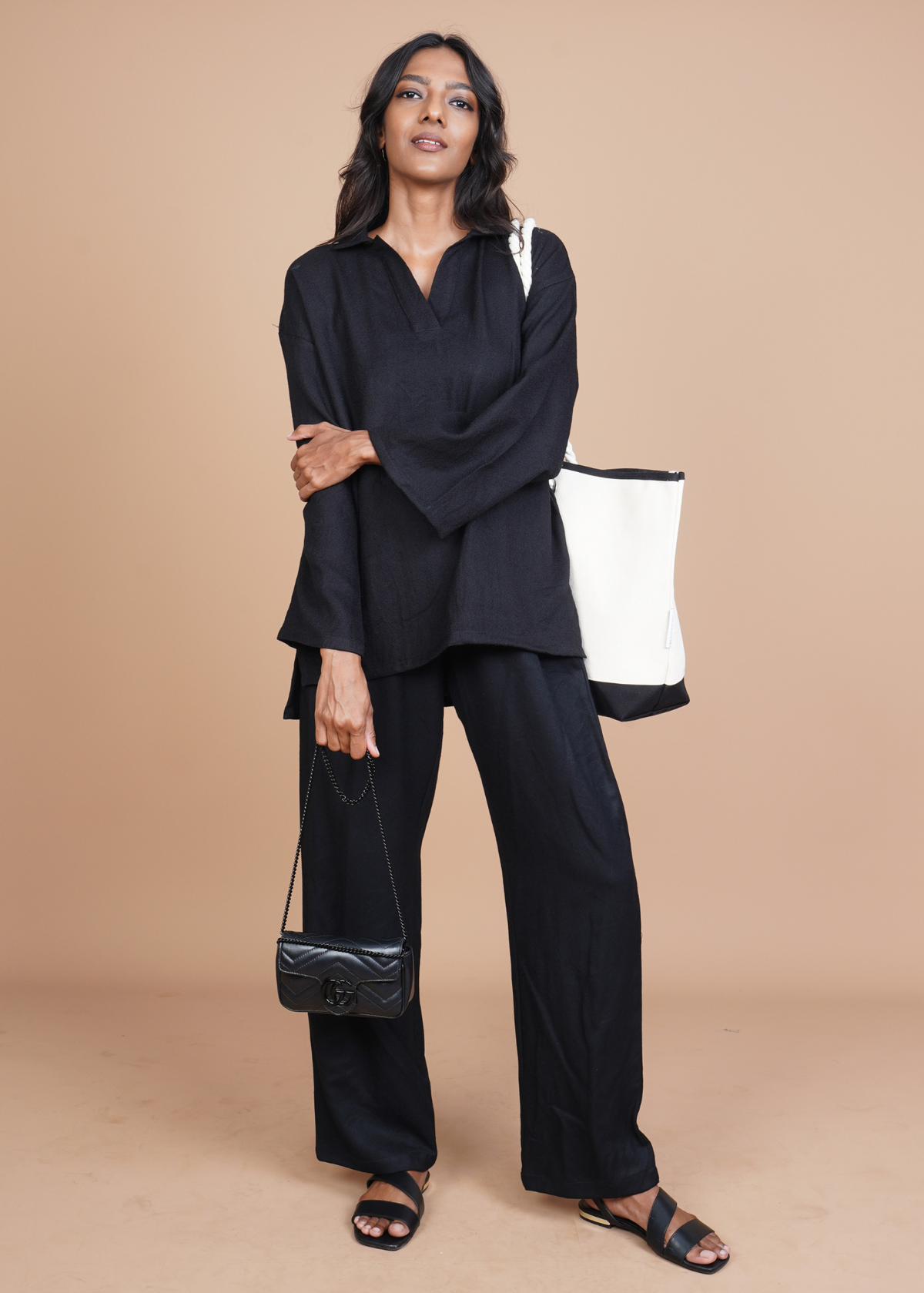 Travel Coord Set - Black Wool