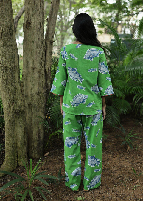 Radha Tunic Set - Green Fish Two Fish