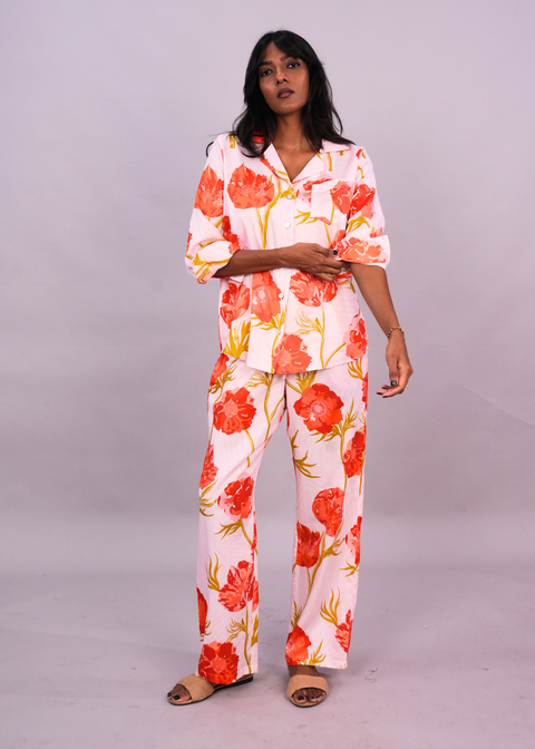 Ela PJ set - Blush Anemones