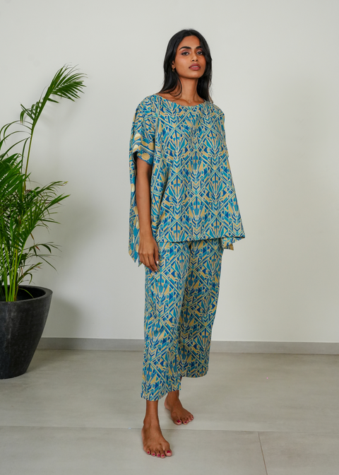 Tina Tunic Set - Blue Empire