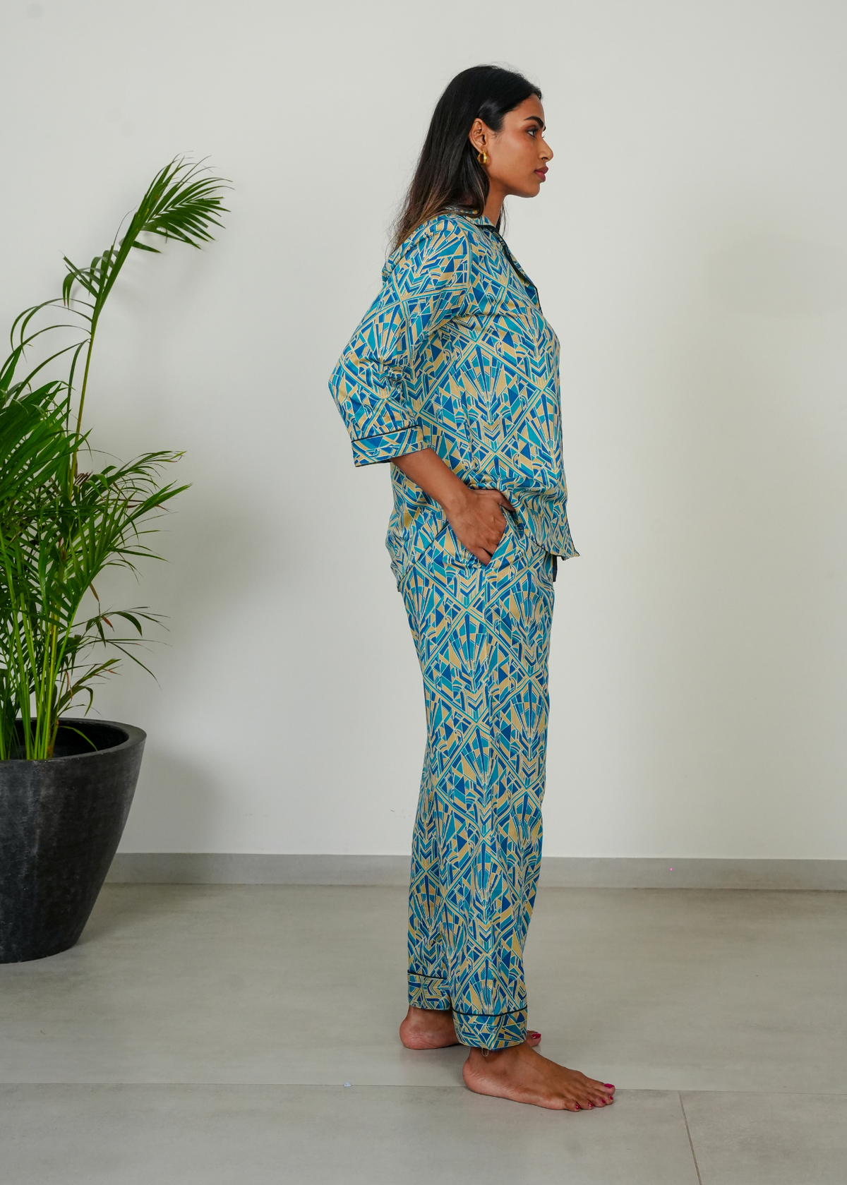 Ela 3/4 Sleeve PJ set - Blue Empire