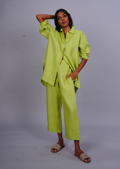 Boyfriend Shirt - Cucumber Linen