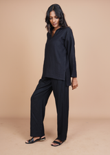 Travel Coord Set - Black Wool