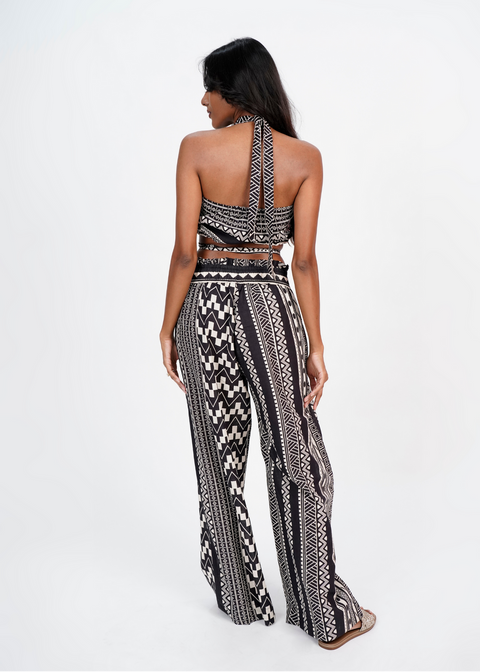 Halter Top Pant Set - Nomad Stripes