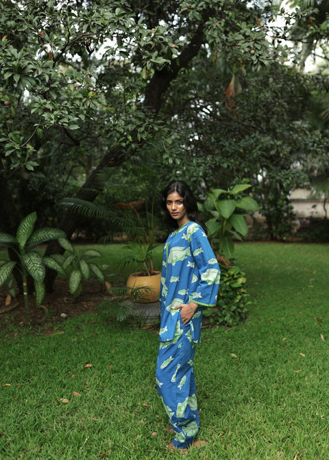 Yashoda Tunic Set - Blue Fish New Fish