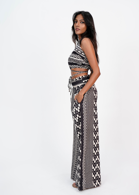 Halter Top Pant Set - Nomad Stripes