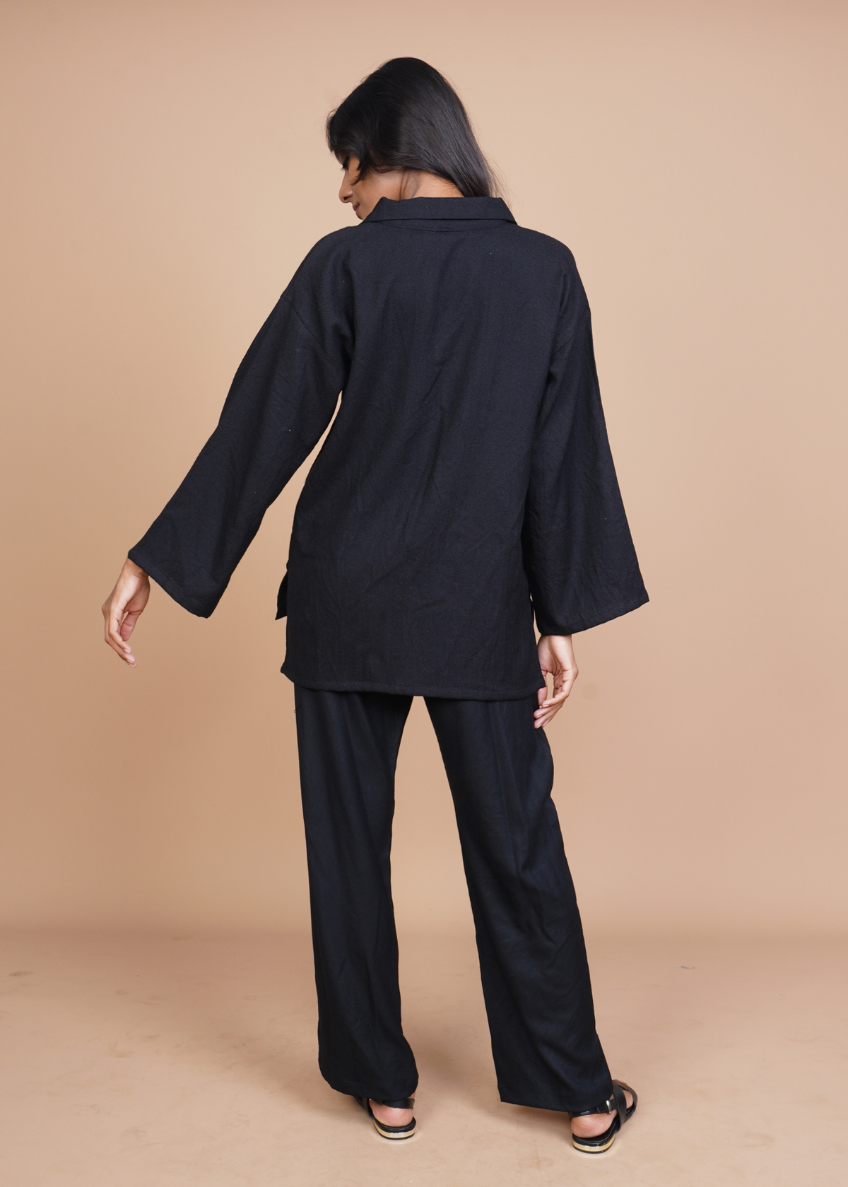 Travel Coord Set - Black Wool