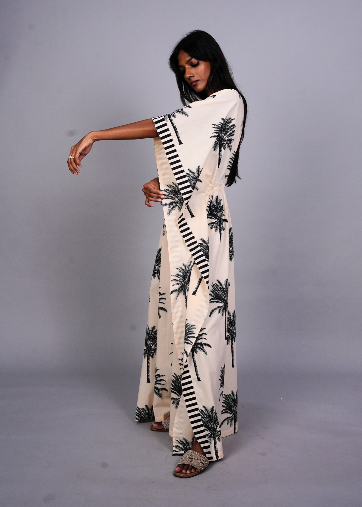Surya Caftan - White Palms