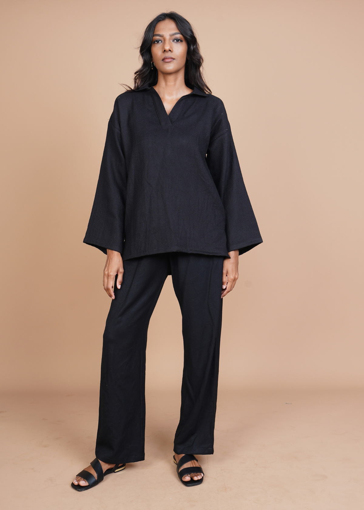 Travel Coord Set - Black Wool