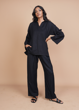 Travel Coord Set - Black Wool