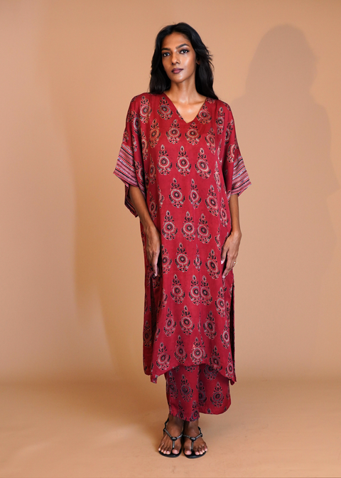 Tejal Tunic Set - Ruby Pendant