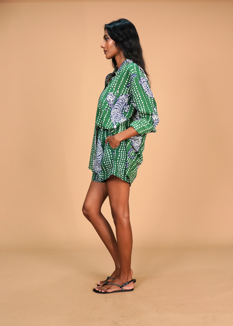 Shorts Coord Set - Moss Tiger