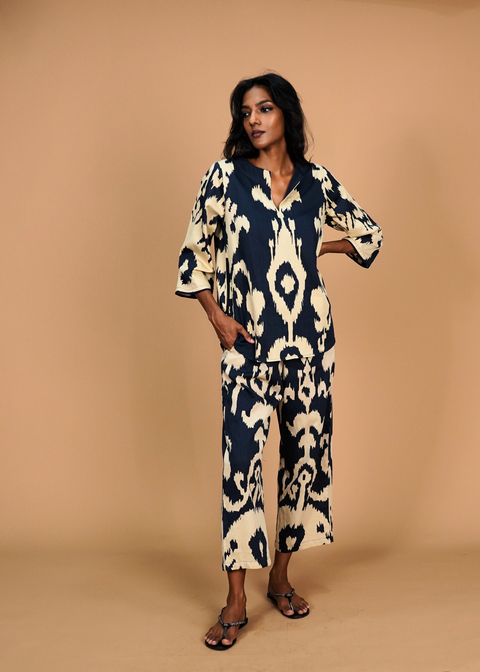 Radha Tunic Set - Navy Chandeliers
