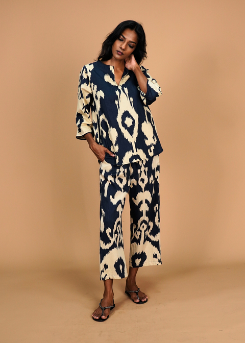 Radha Tunic Set - Navy Chandeliers