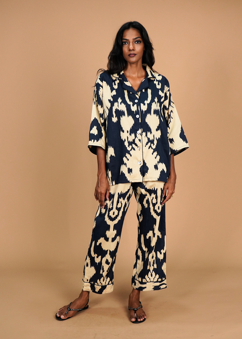 Sharan Boxy PJ Set - Navy Chandeliers