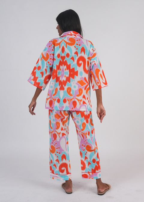 Sharan Boxy PJ Set - Sea Glass Ikat