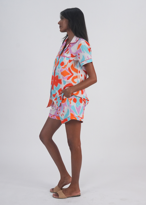 Ela Shorts Set - Sea Glass Ikat