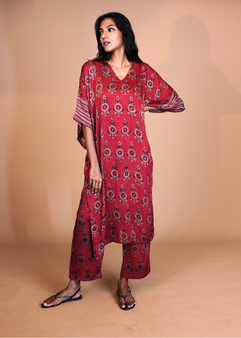 Tejal Tunic Set - Ruby Pendant