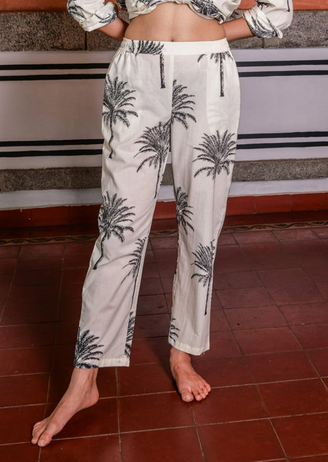 Marina Pant - White Palms