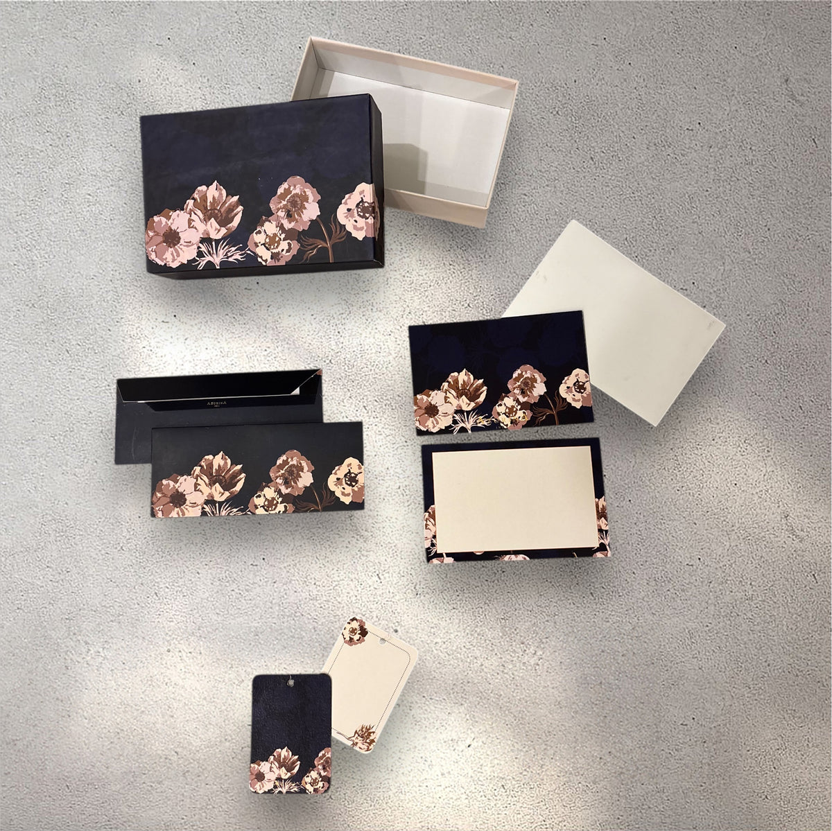 Stationery Gift Box - Midnight Blossoms