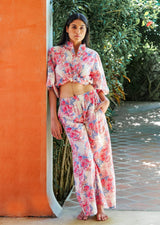 Chhaya Wide Leg Pant - Red/ Blue Shells