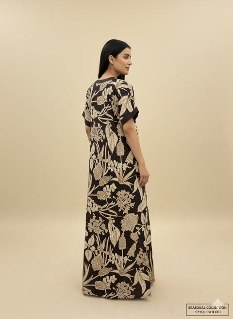 Diya Nightgown - Brown Kodi Flowers