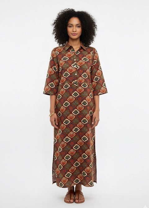 Nikki Lounge Dress - Scallops