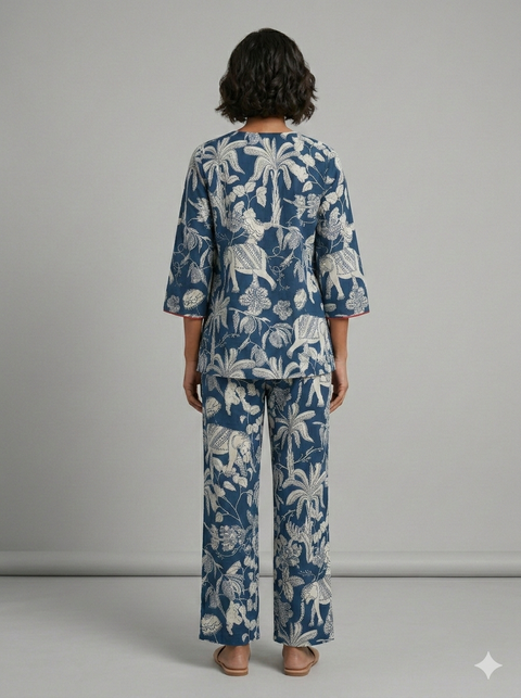 Radha Tunic Set - Blue Jungle Boogie