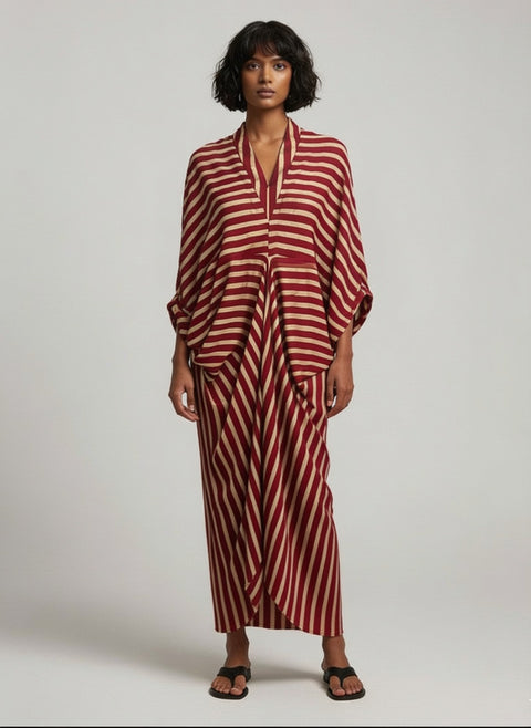 Chandrika Kaftan - Red Stripes